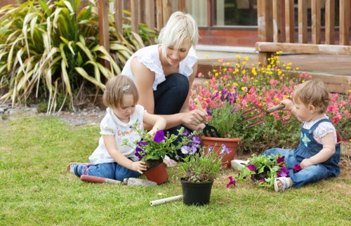Beautiful landscaped garden designed by Hayes Gardening Services